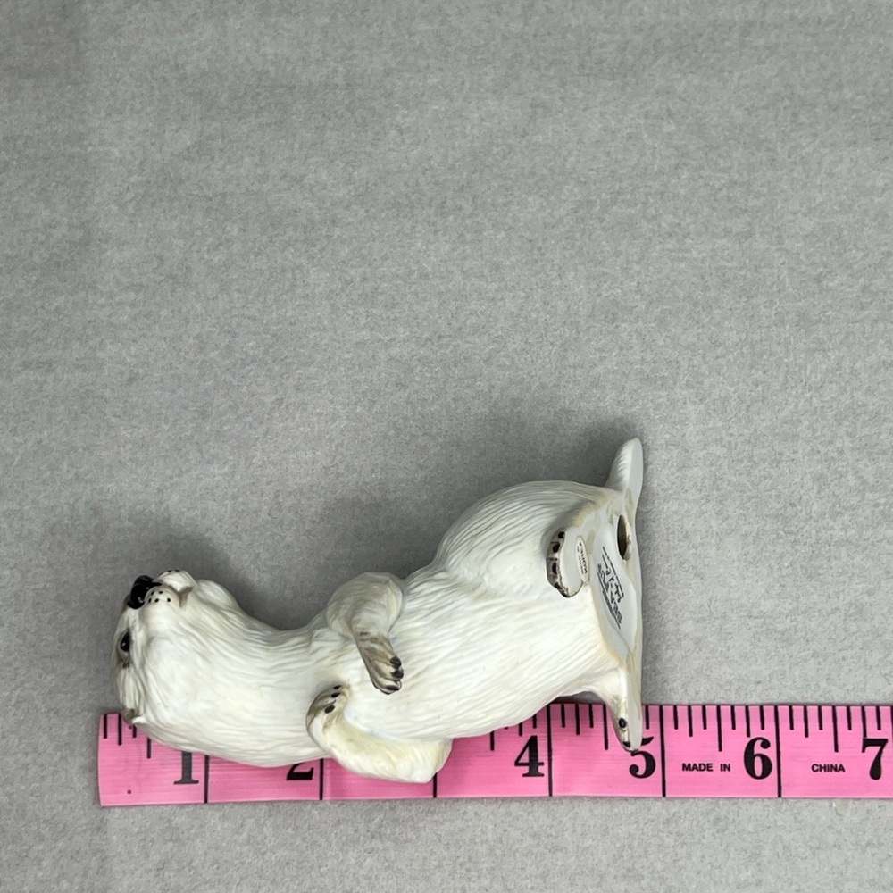 VTG Sea Pup Otter Figurine Porcelain Crystal Ice 1989 Winter Snow Holiday Gift - Picture 11 of 13